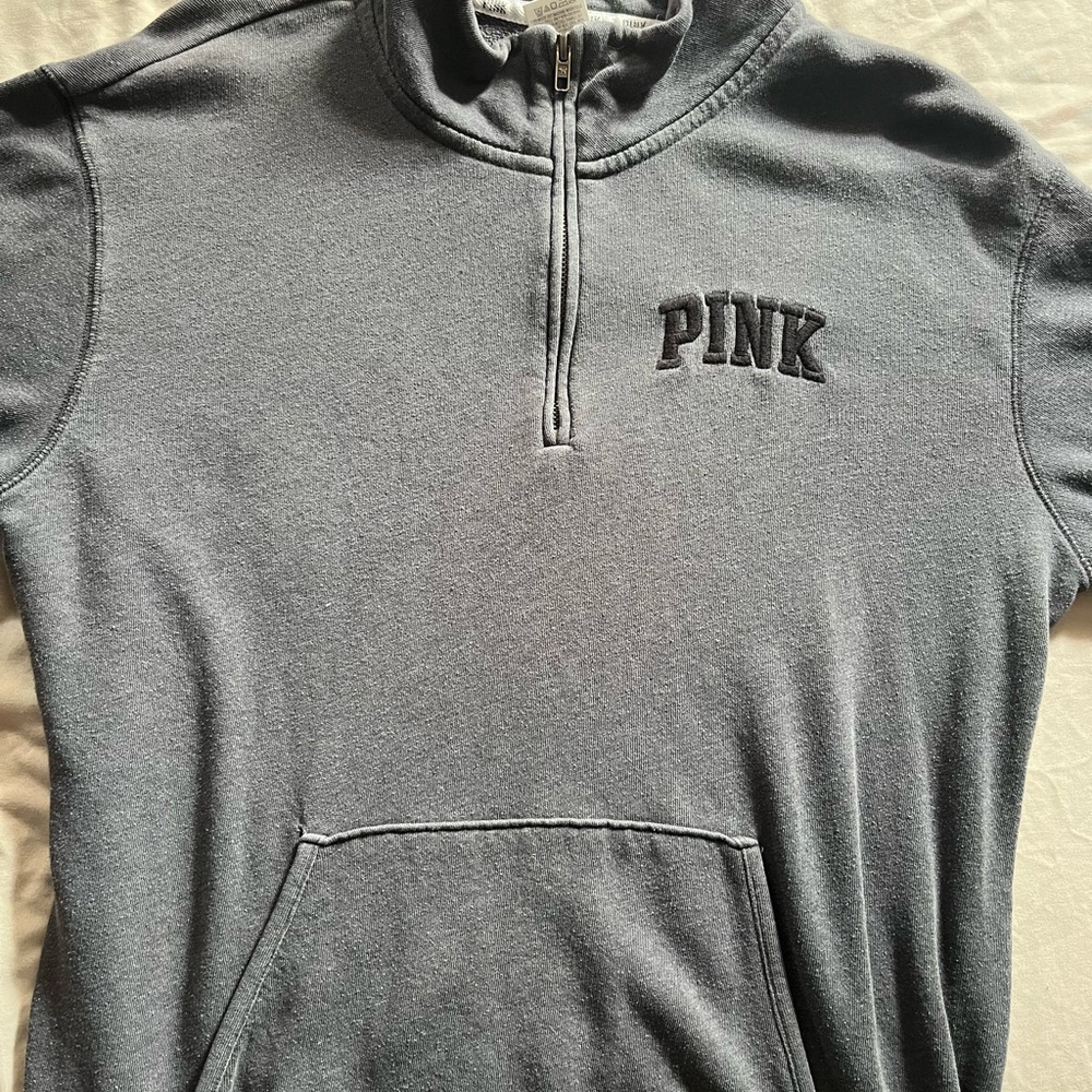 Pink Rose Charcoal Quarter-Zip Pullover
